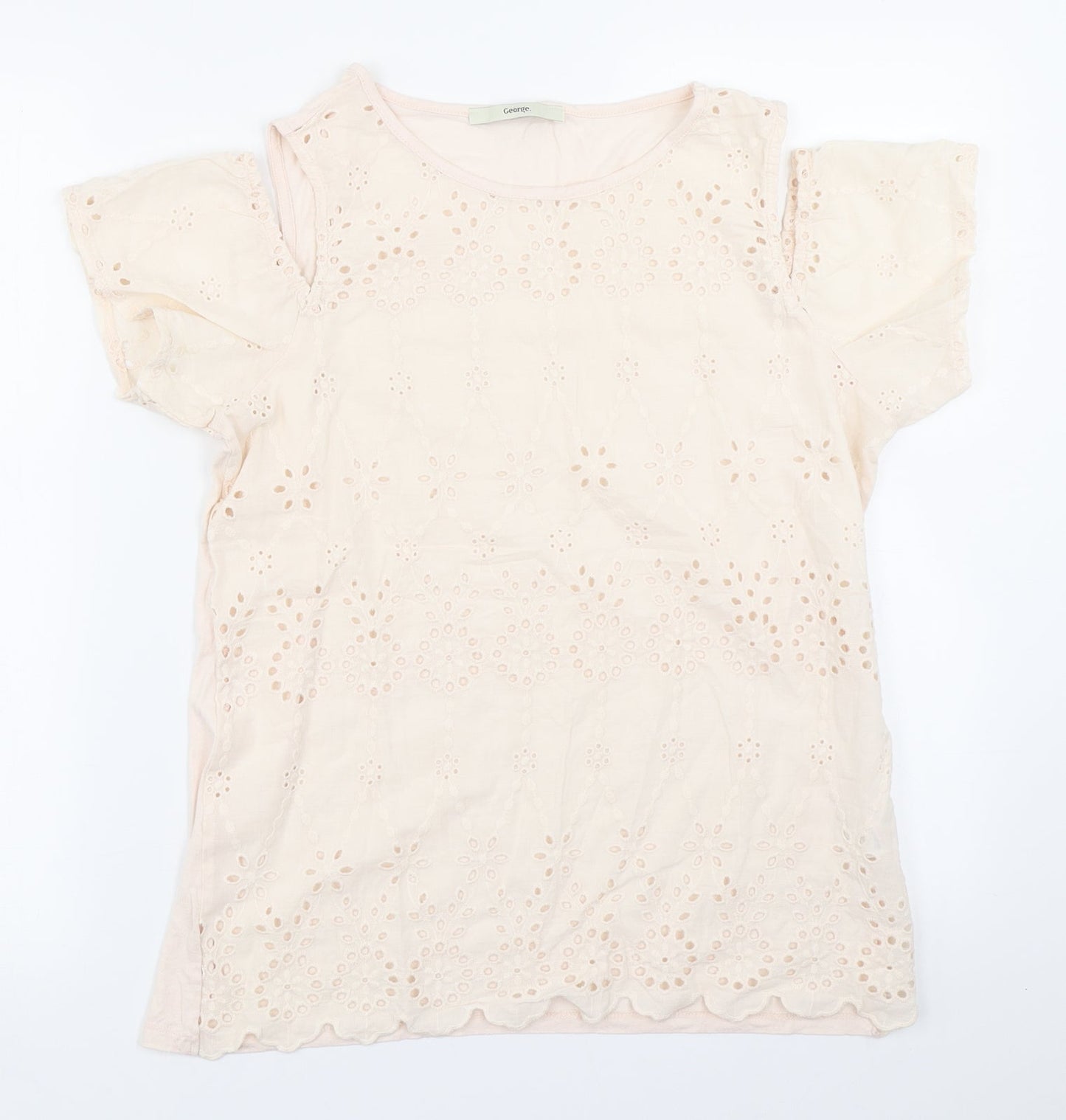 George Womens Pink   Basic T-Shirt Size 10  - Cold Shoulder