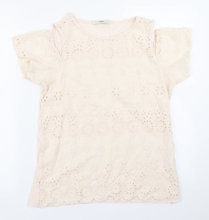 George Womens Pink   Basic T-Shirt Size 10  - Cold Shoulder