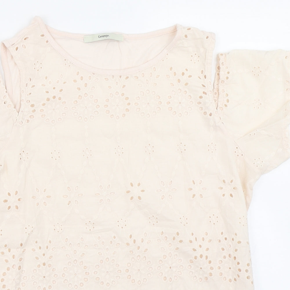 George Womens Pink   Basic T-Shirt Size 10  - Cold Shoulder