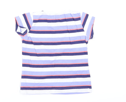 F&F Girls Blue Striped  Basic T-Shirt Size 3-4 Years