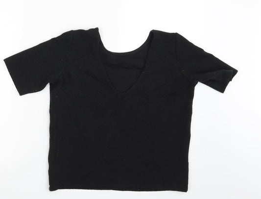 Womens UK Size 8 ASOS Black Basic T-Shirt