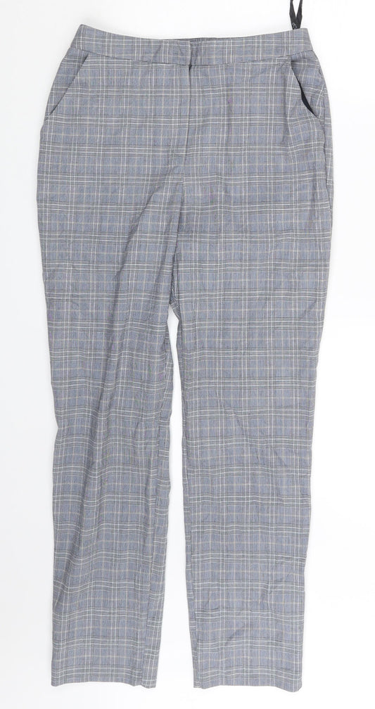 Topshop Womens Grey Herringbone  Chino Trousers Size 8 L27 in