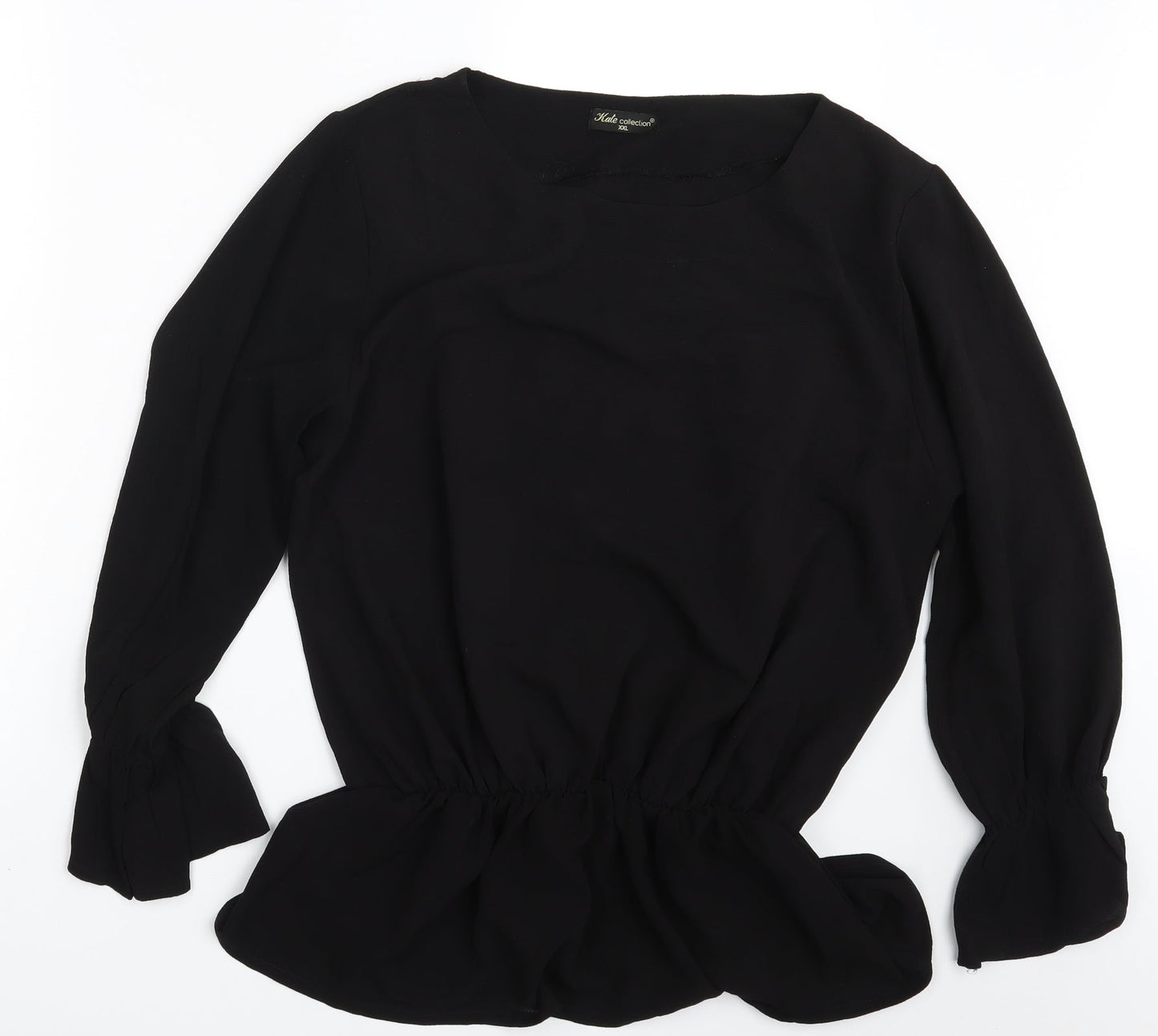 Kate collection Womens Black   Basic Blouse Size 2XL