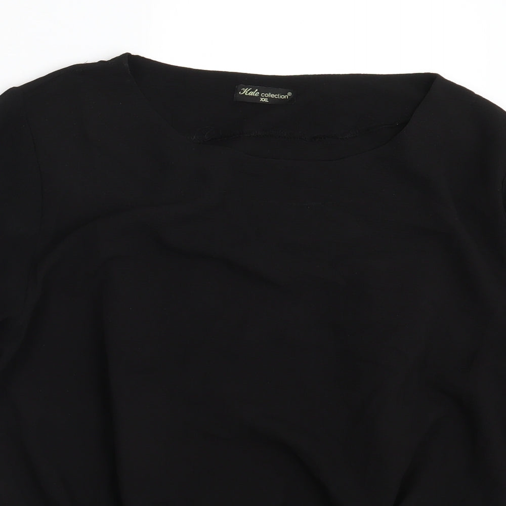 Kate collection Womens Black   Basic Blouse Size 2XL