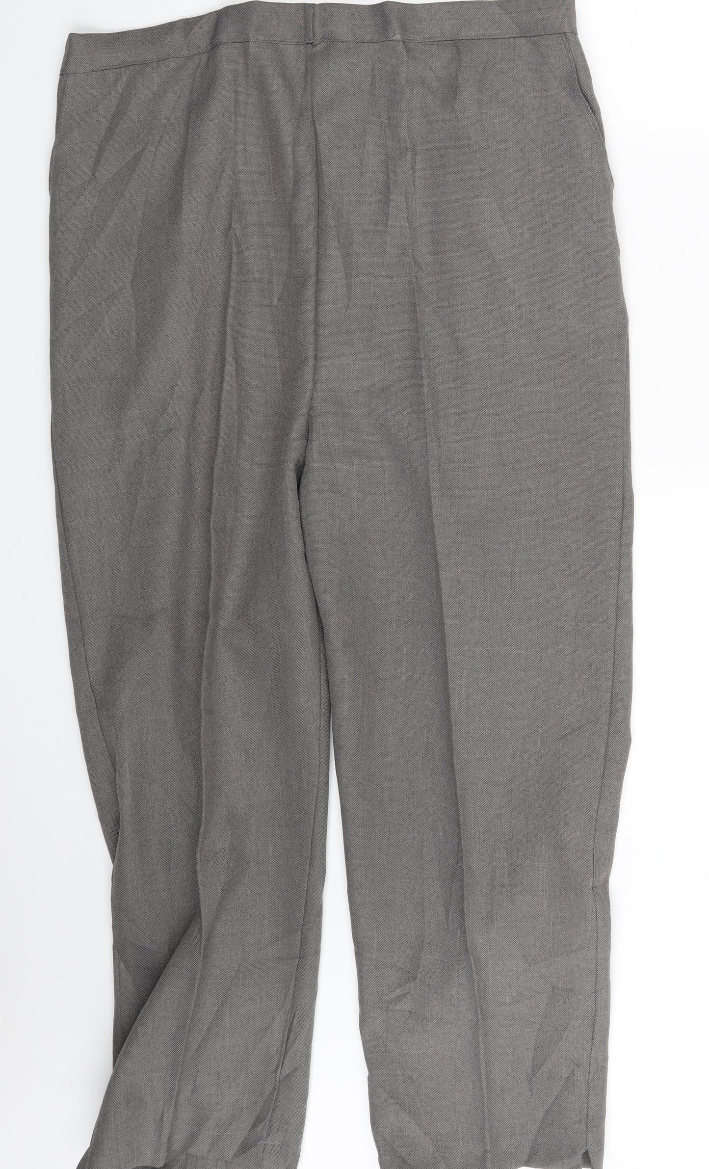 Womens UK Size One Size Preworn Regular Fit Dress Pants Grey Trousers