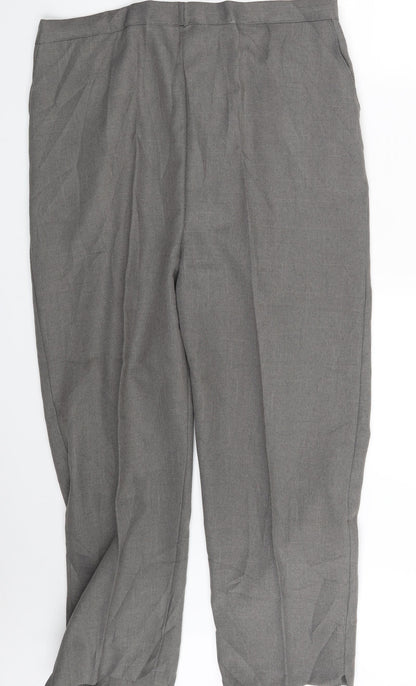 Womens UK Size One Size Preworn Regular Fit Dress Pants Grey Trousers