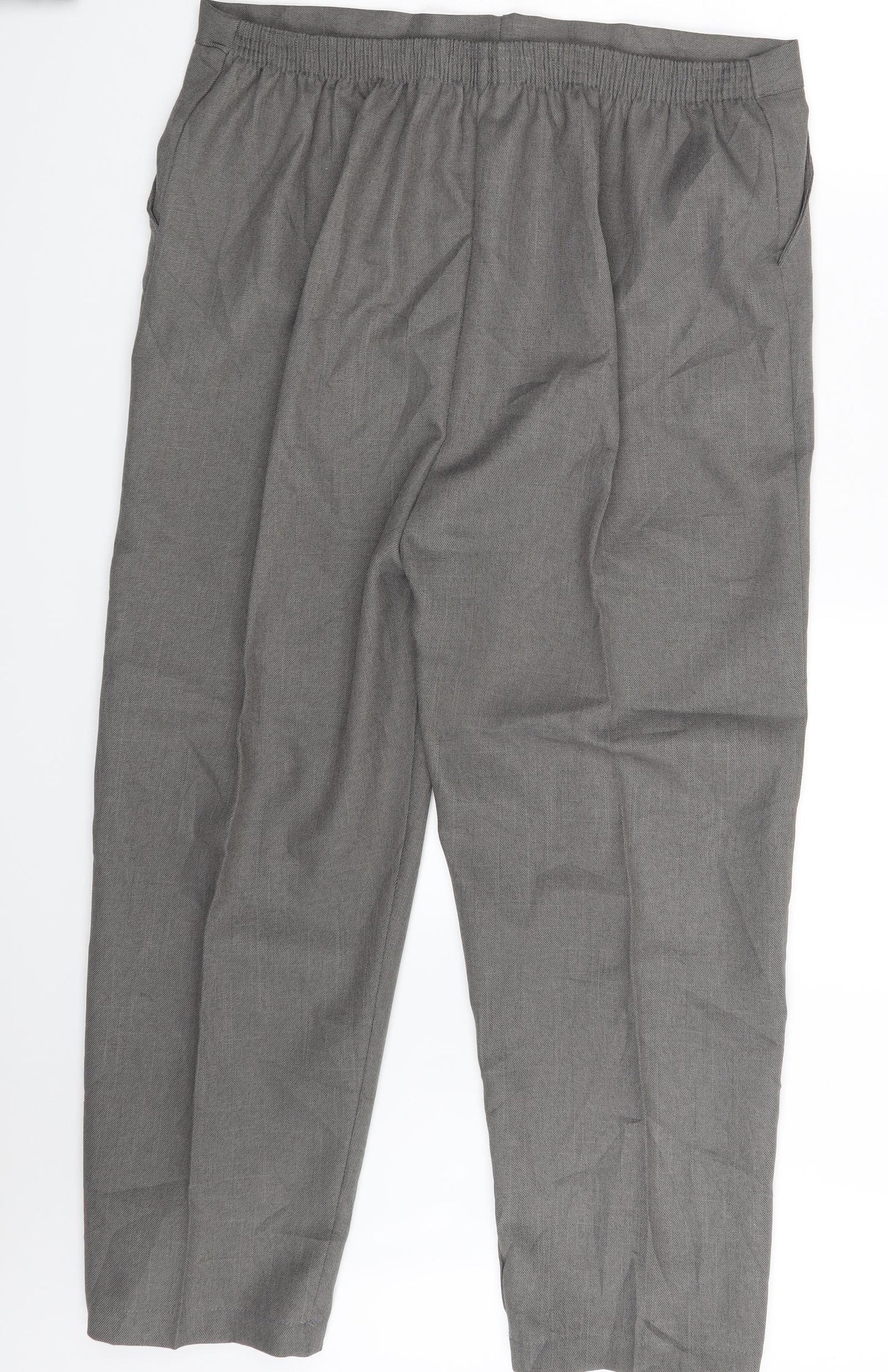 Womens UK Size One Size Preworn Regular Fit Dress Pants Grey Trousers