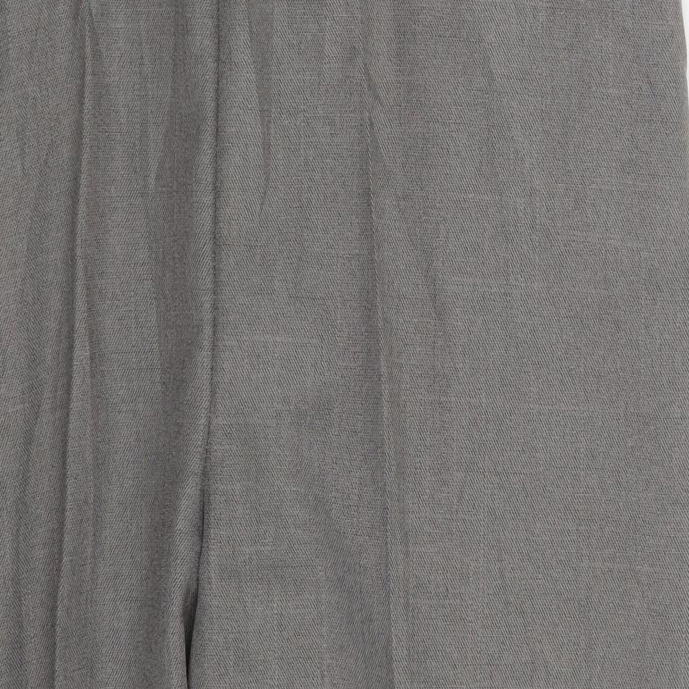 Womens UK Size One Size Preworn Regular Fit Dress Pants Grey Trousers