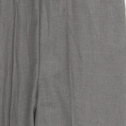 Womens UK Size One Size Preworn Regular Fit Dress Pants Grey Trousers
