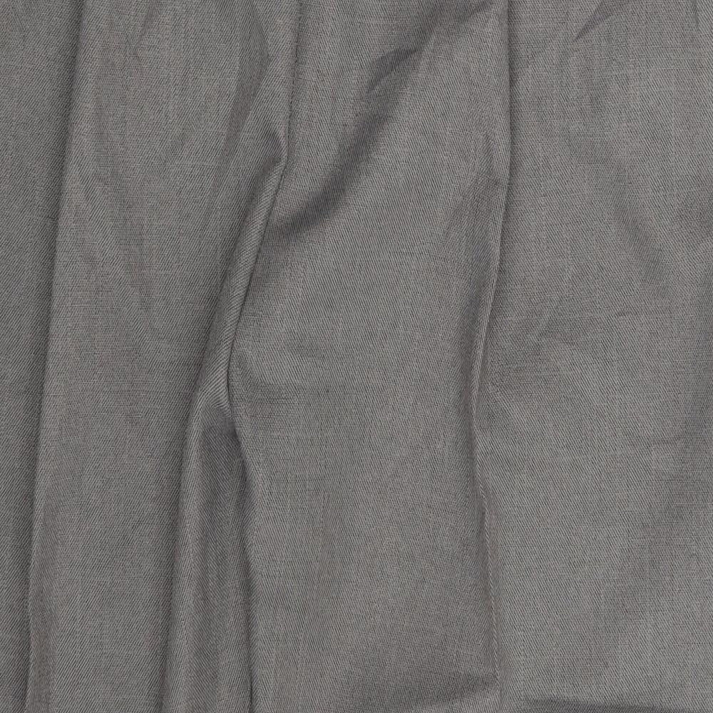 Womens UK Size One Size Preworn Regular Fit Dress Pants Grey Trousers