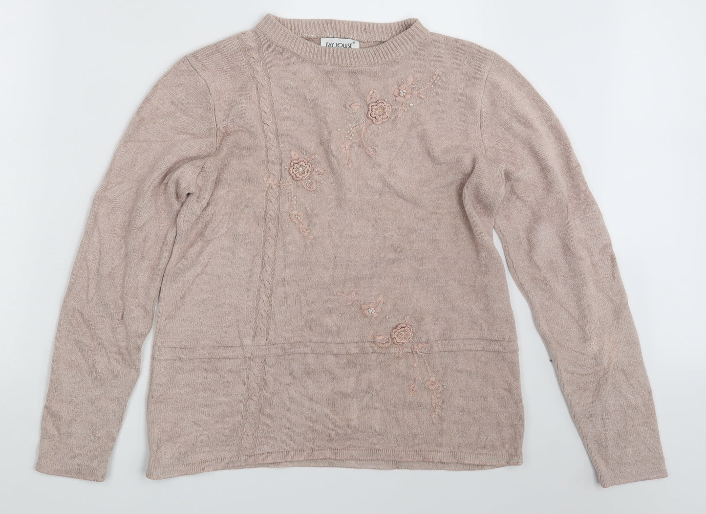 Womens UK Size M Fay Louise Pink Pullover Jumper