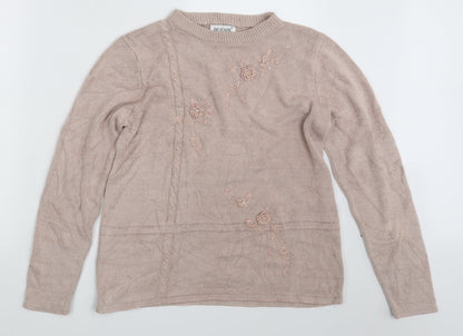 Womens UK Size M Fay Louise Pink Pullover Jumper
