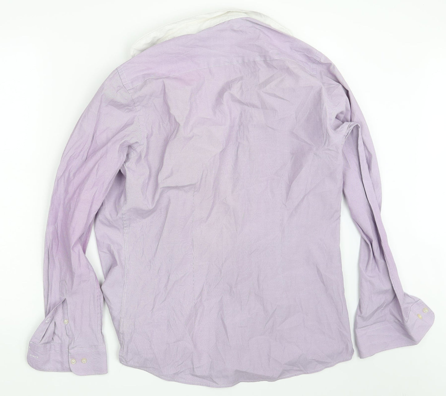 Mens UK Size 15.5 NEXT Purple  Button-Up Long Sleeve Casual Shirt