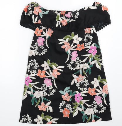 Primark Womens Black Floral  Basic Blouse Size 10