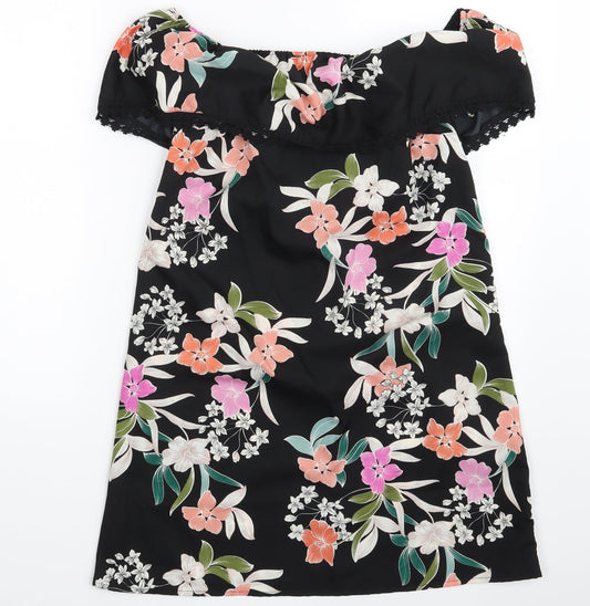 Primark Womens Black Floral  Basic Blouse Size 10