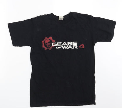 Mens UK Size S Fruit of the Loom Black  T-Shirt
