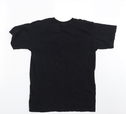 Mens UK Size S Fruit of the Loom Black  T-Shirt