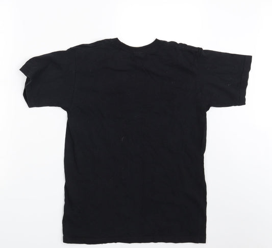 Mens UK Size S Fruit of the Loom Black  T-Shirt