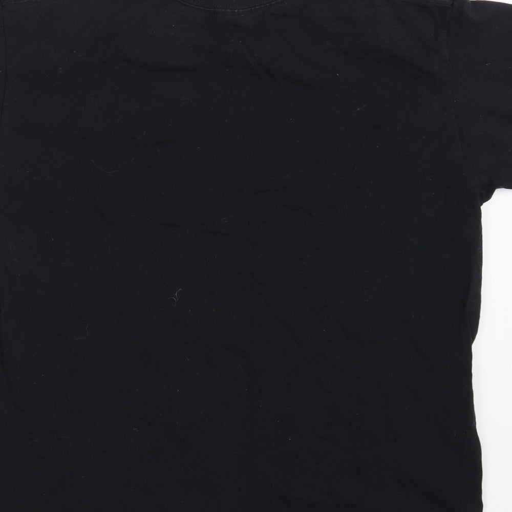 Mens UK Size S Fruit of the Loom Black  T-Shirt