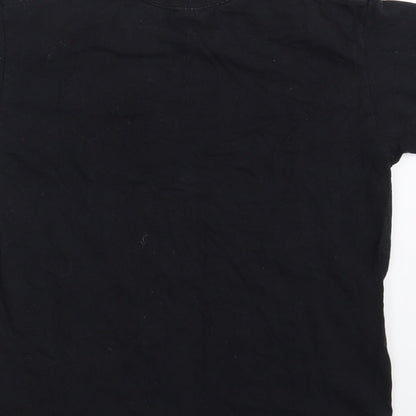 Mens UK Size S Fruit of the Loom Black  T-Shirt