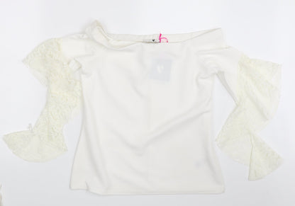 Womens UK Size 14 Very Ivory Basic Blouse