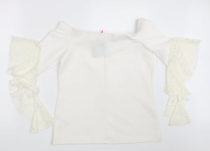 Womens UK Size 14 Very Ivory Basic Blouse