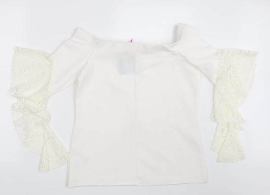 Womens UK Size 14 Very Ivory Basic Blouse