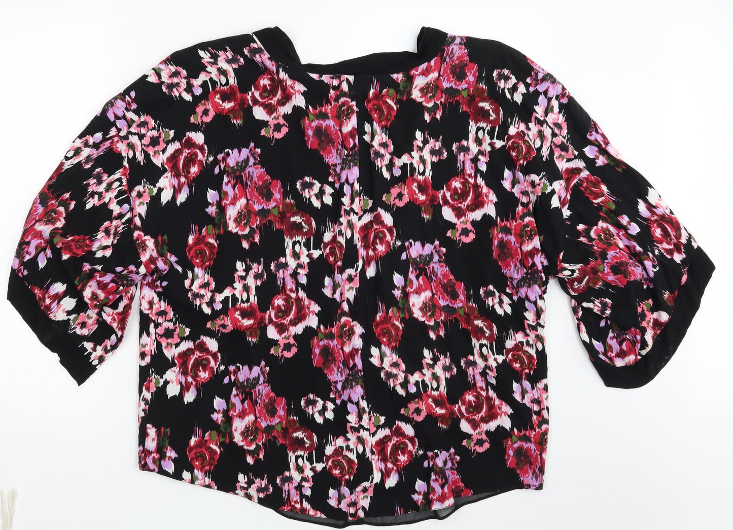 F&F Womens Black Floral  Basic Blouse Size S