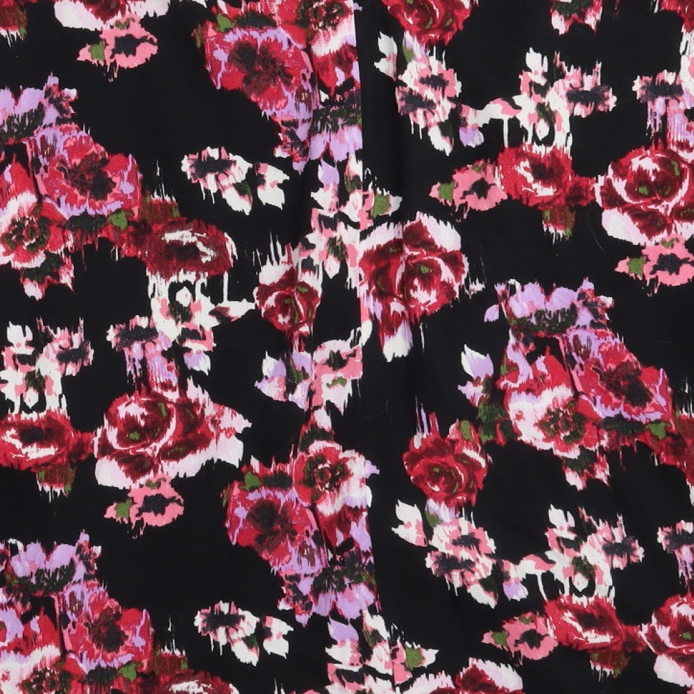 F&F Womens Black Floral  Basic Blouse Size S