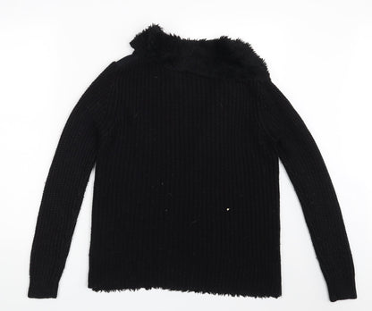 Womens UK Size S New Look Black Cardigan Jumper