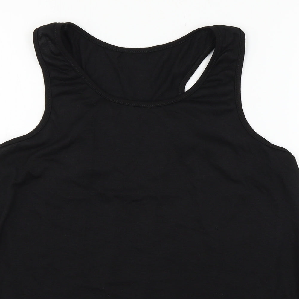 Womens UK Size L Preworn Black Basic Tank