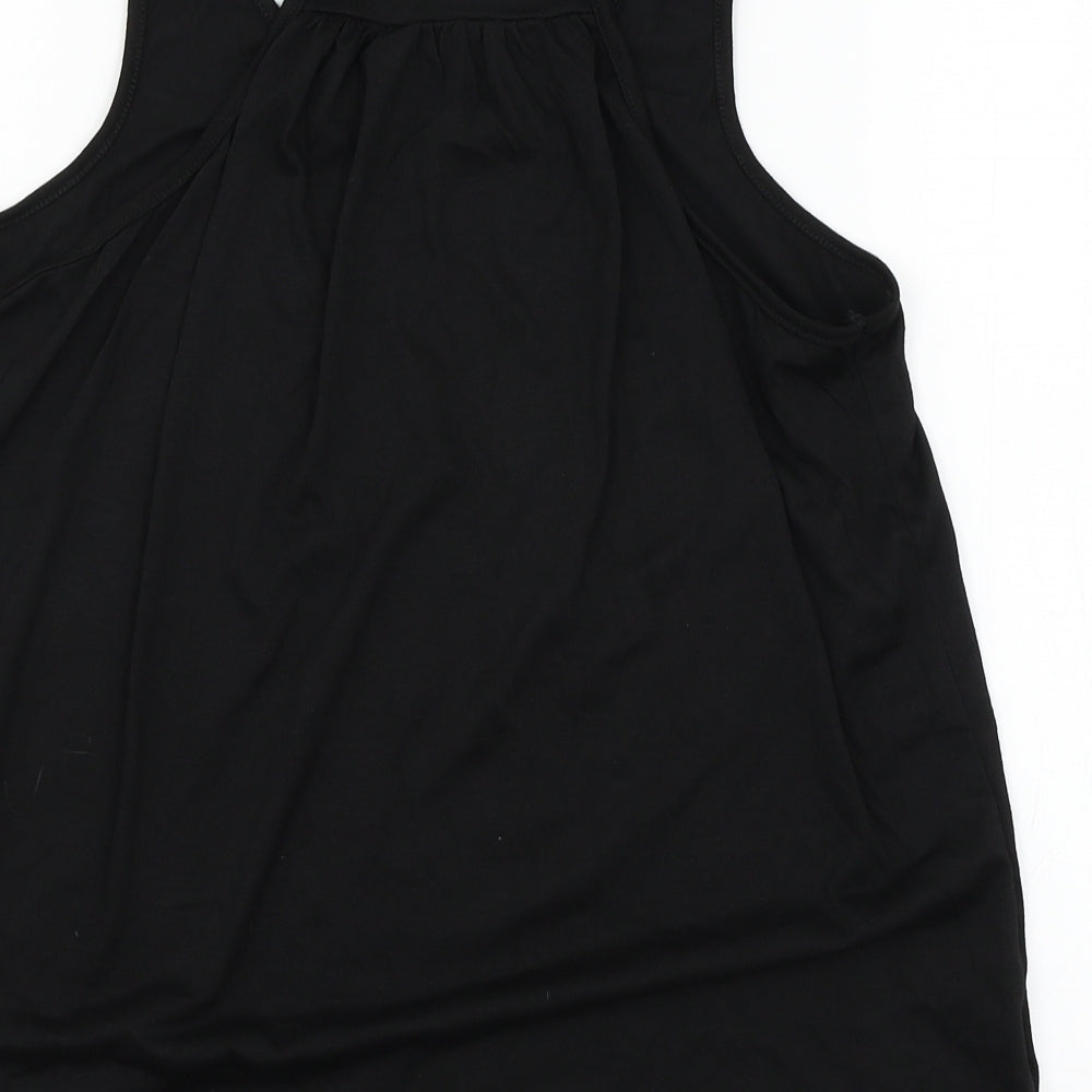 Womens UK Size L Preworn Black Basic Tank