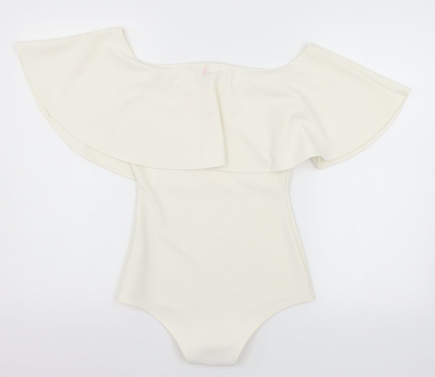 Misspap Womens White  Jersey Bodysuit One-Piece Size 8