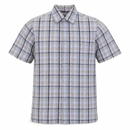 Mens UK Size S Easy Blue  Button-Up Short Sleeve Casual Shirt