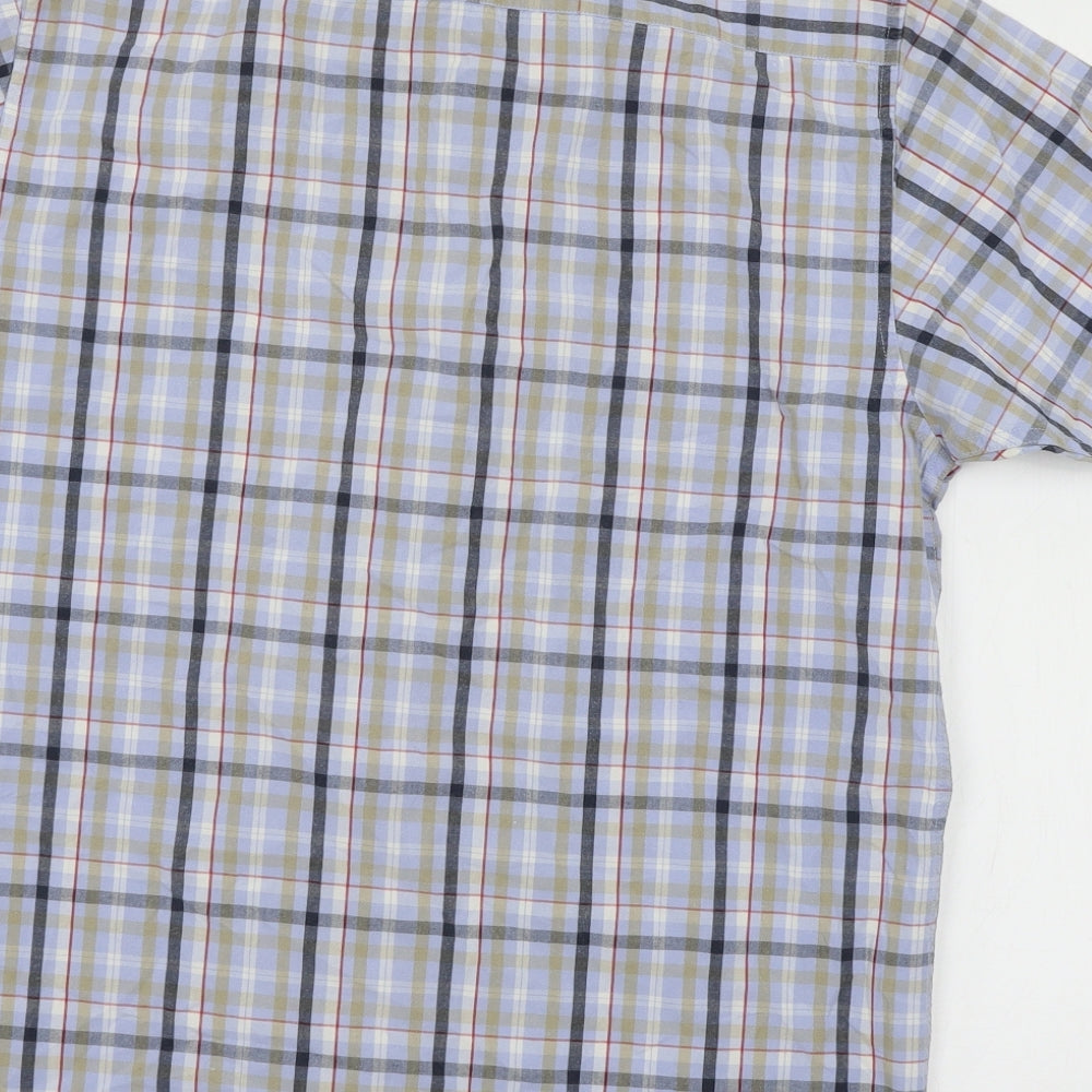 Mens UK Size S Easy Blue  Button-Up Short Sleeve Casual Shirt