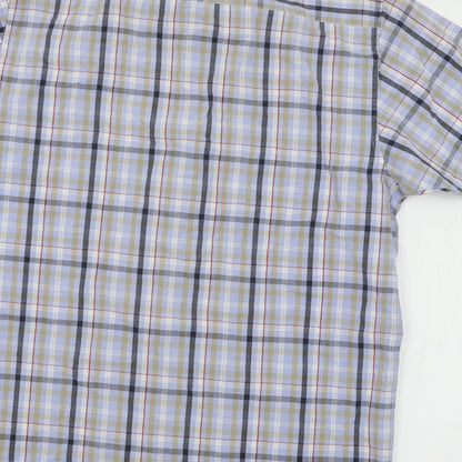 Mens UK Size S Easy Blue  Button-Up Short Sleeve Casual Shirt