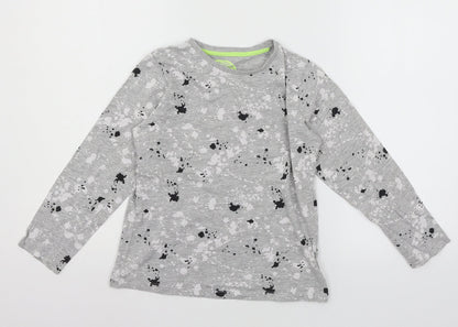Matalan Boys Grey  Jersey Basic T-Shirt Size 9 Years  - Paint Splat
