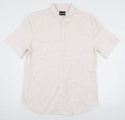 Mens UK Size 2XL New Look Pink  Button-Up Short Sleeve Casual Shirt