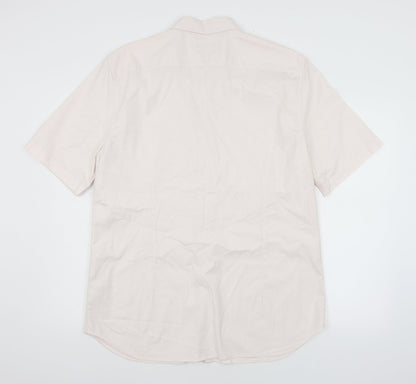Mens UK Size 2XL New Look Pink  Button-Up Short Sleeve Casual Shirt