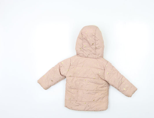 George Baby Pink   Puffer Jacket Coat Size 9-12 Months