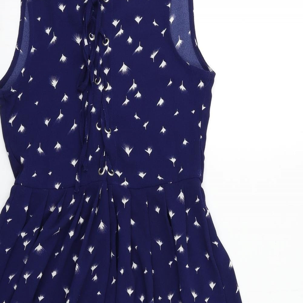 Brave Soul Womens Blue Floral  Shift  Size XS