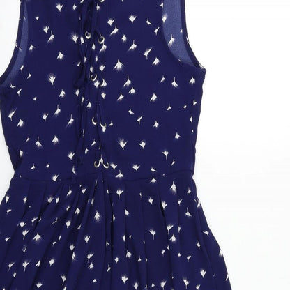 Brave Soul Womens Blue Floral  Shift  Size XS