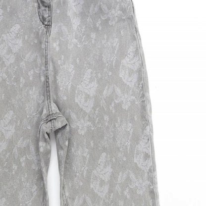 George Girls Grey Floral Denim Skinny Jeans Size 11-12 Years
