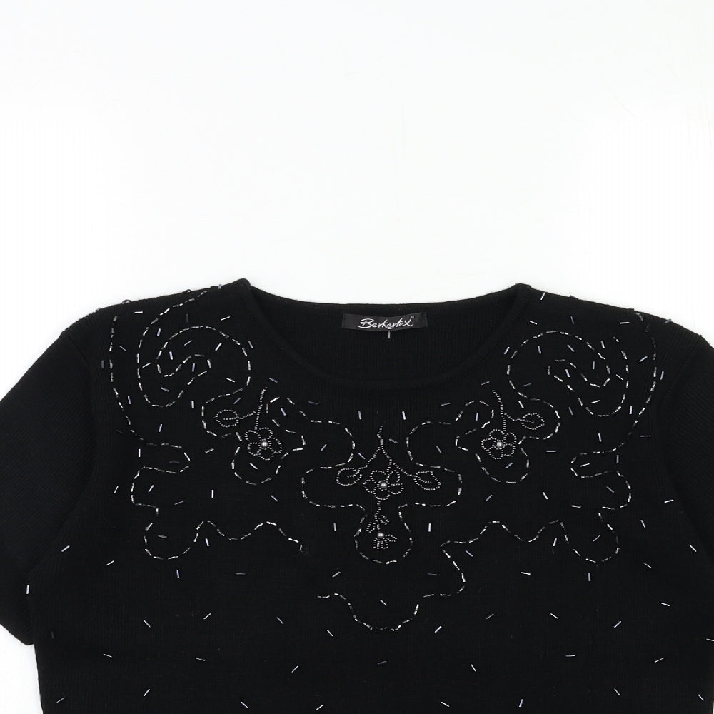 Womens UK Size 10 Berkertex Black Pullover Jumper