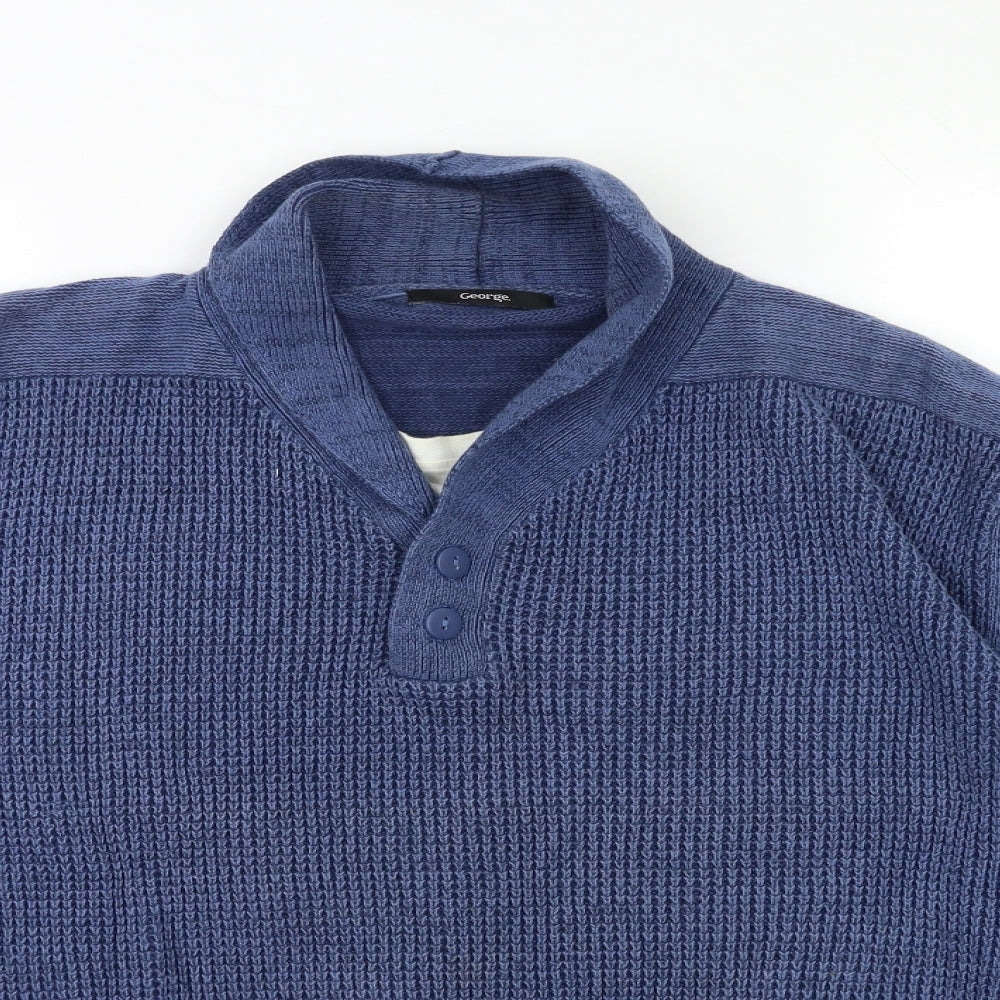 George Mens Blue  Knit Pullover Jumper Size XL