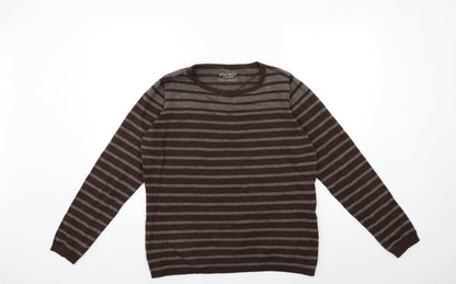 Stooker Womens Brown Striped  Pullover Jumper Size 14