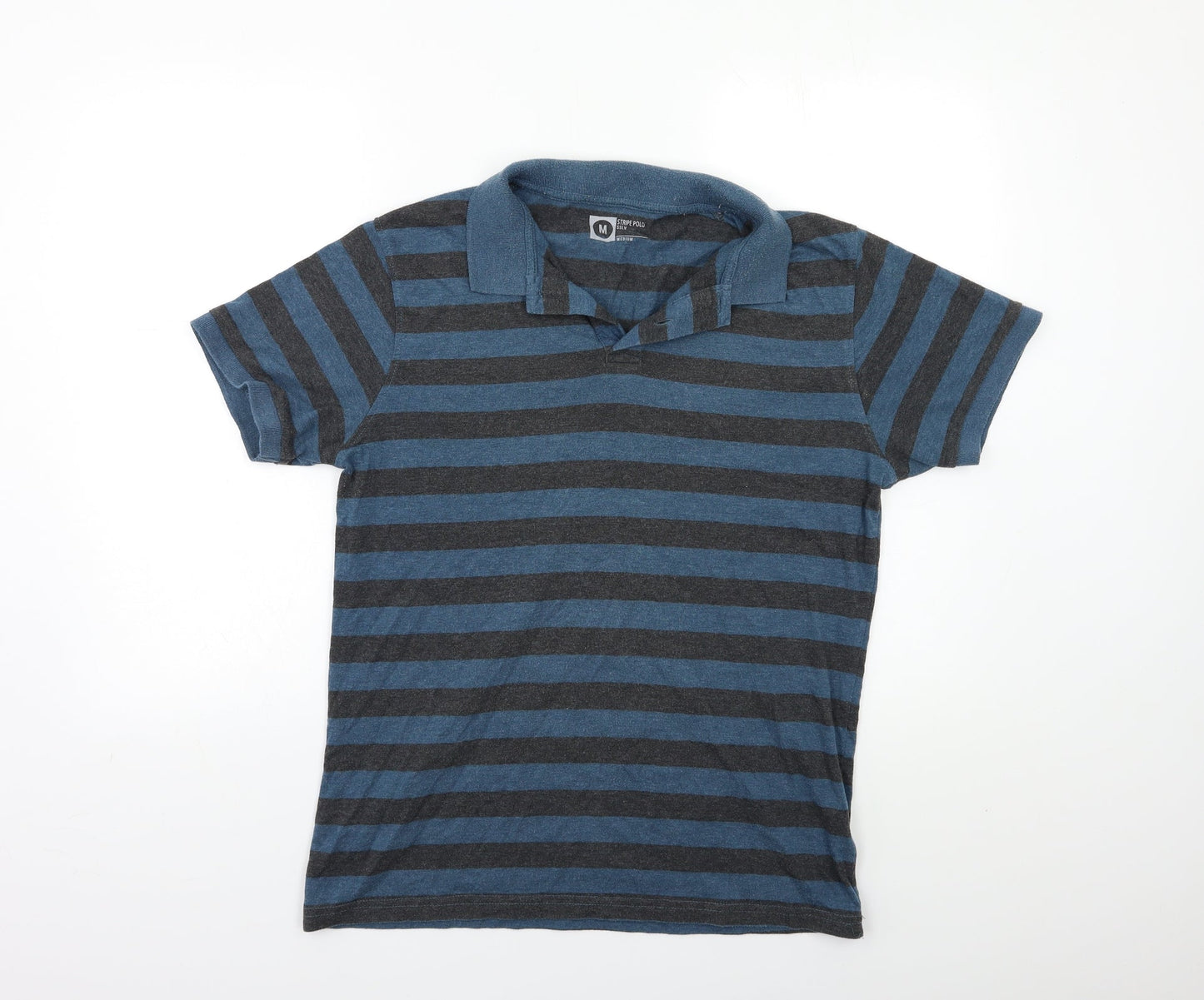 Cedar Wood State Mens Blue Striped   Polo Size M