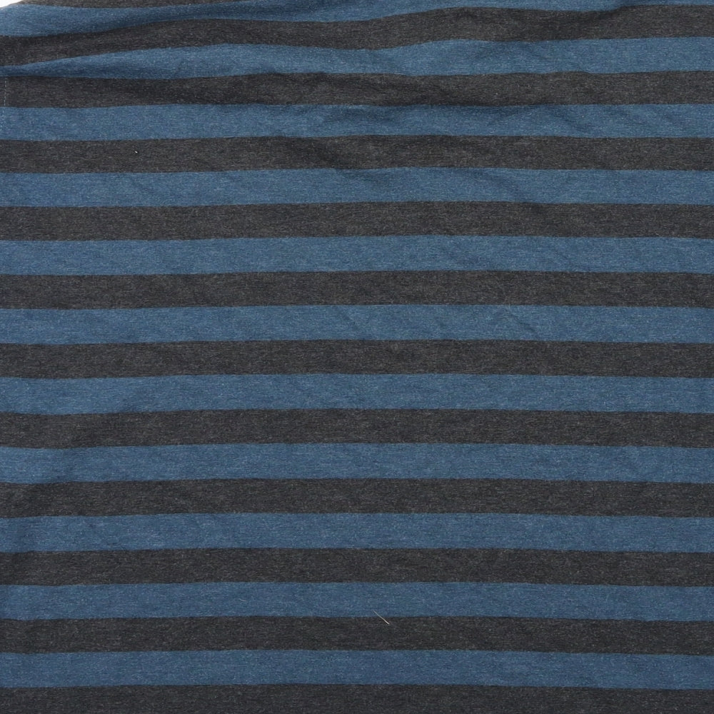 Cedar Wood State Mens Blue Striped   Polo Size M