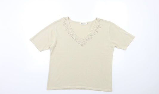 Womens UK Size M Bonmarché Beige Pullover Jumper