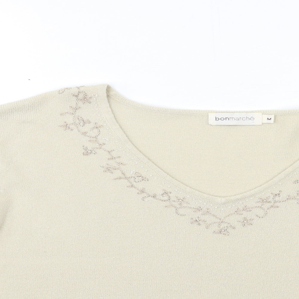 Womens UK Size M Bonmarché Beige Pullover Jumper